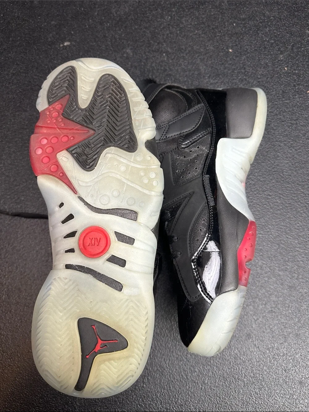 Jordan Black and Red Shoe Interior with Size 8.5 Mens